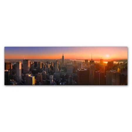 John Xiong 'Manhattan Skyline' Canvas Art,8x24